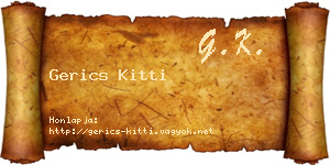 Gerics Kitti névjegykártya